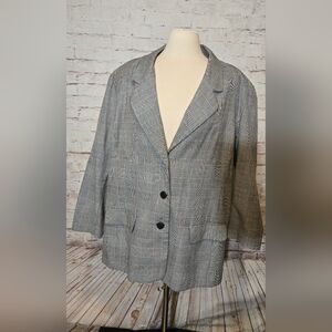 Maggie McNaughton Womens Blazer Sz 24W Jacket Houndstooth Vtg